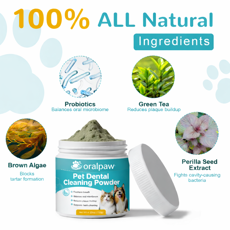 OralPaw™Pet Dental Cleaning Powder — Tartar Control  Breath Freshening