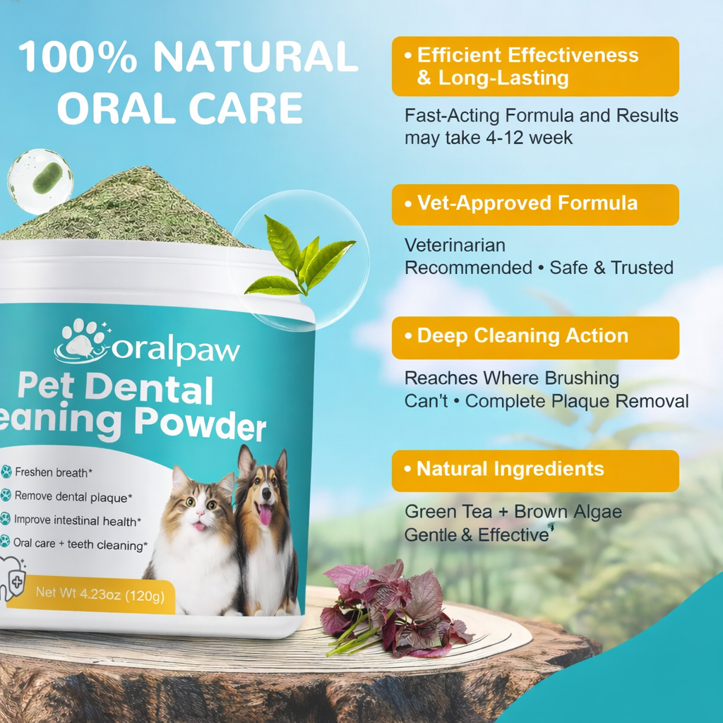 OralPaw™Pet Dental Cleaning Powder — Tartar Control  Breath Freshening