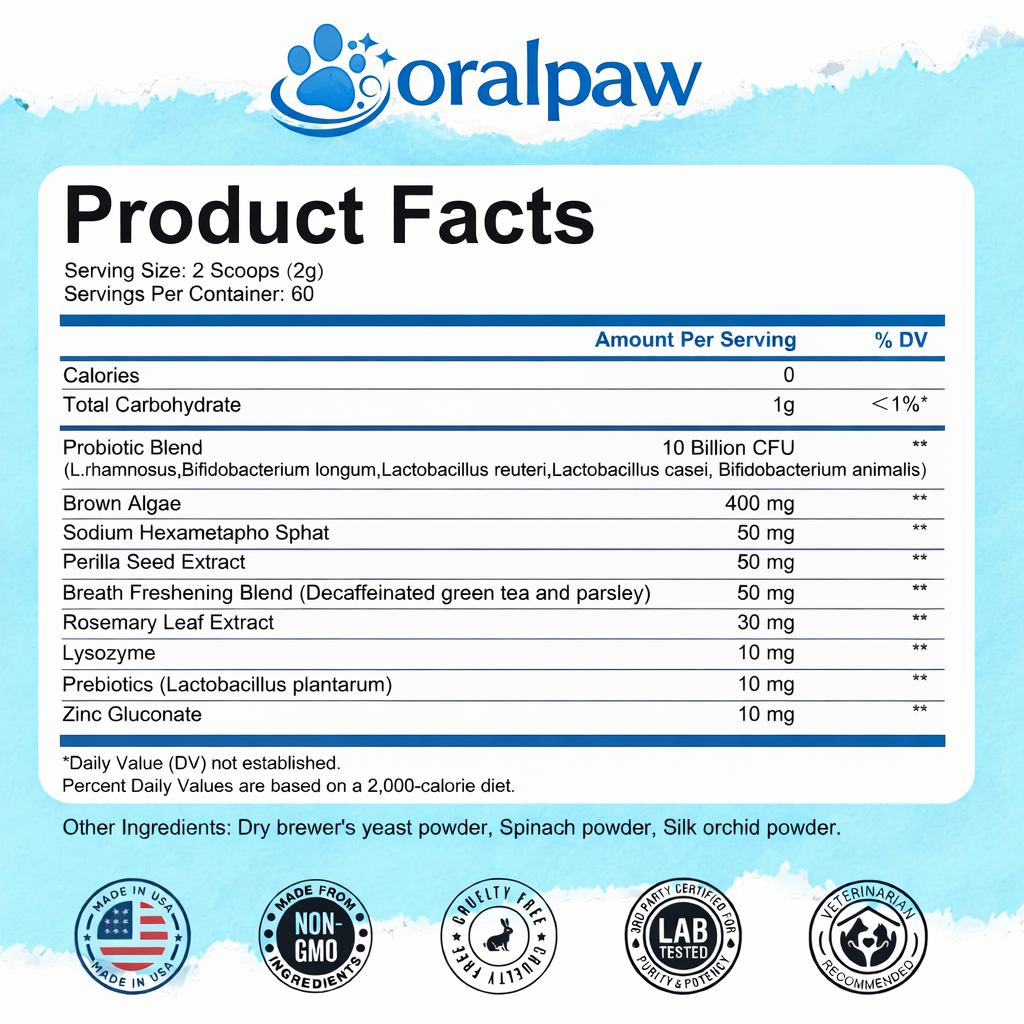 OralPaw™Pet Dental Cleaning Powder — Tartar Control  Breath Freshening