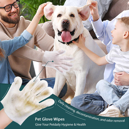 OralPaw™ No-Rinse Pet Glove Wipes for Dogs & Cats