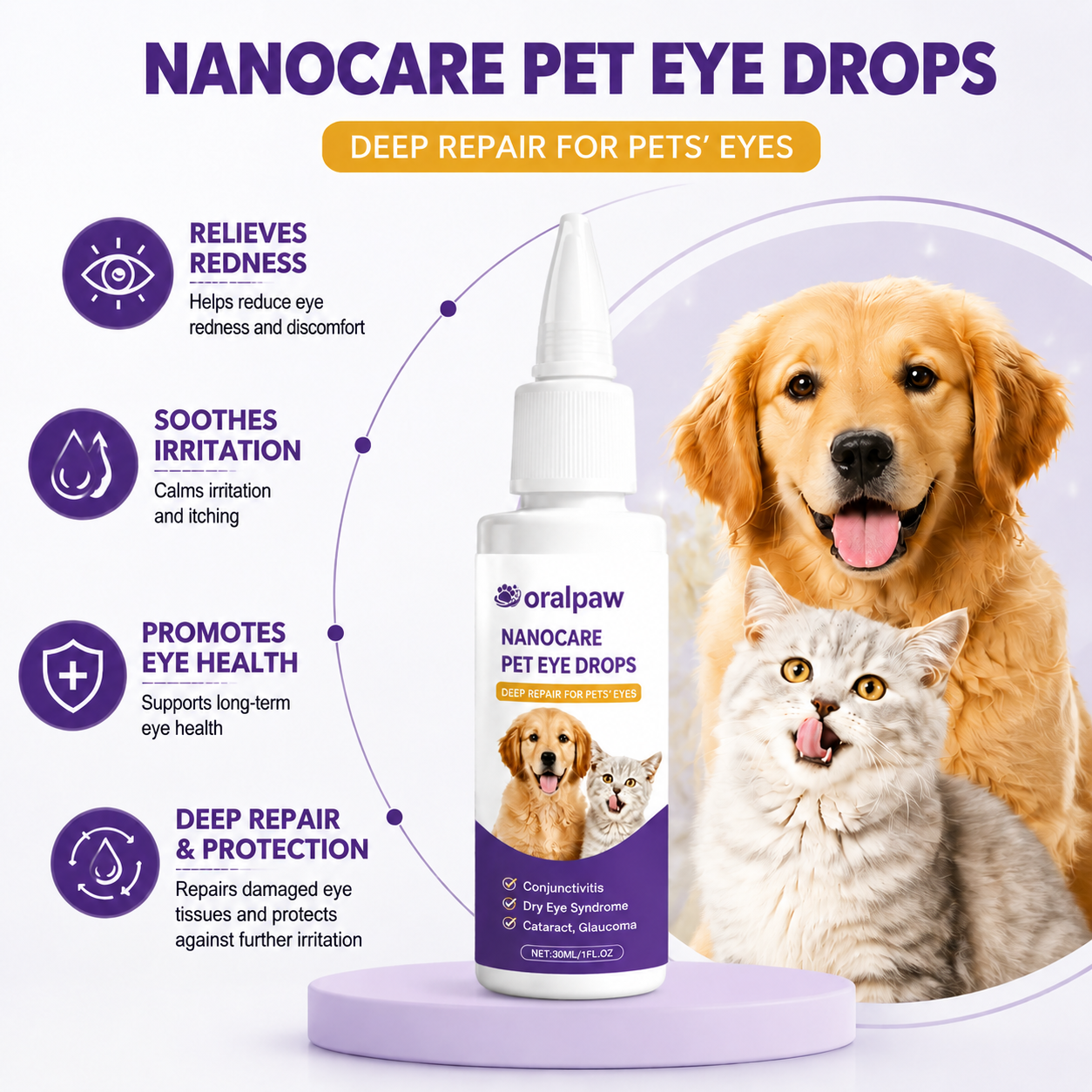 🎉LAST DAY BUY 1 GET 1🔥 OralPaw™ Pet Eye Drops for Dogs & Cats – Gentle Daily Eye Care
