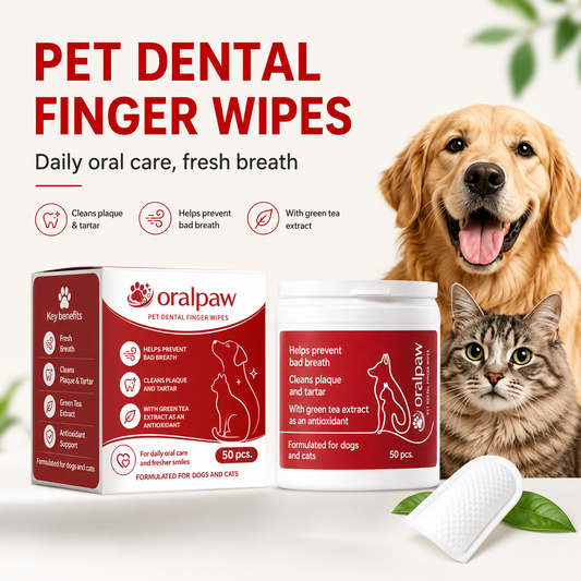 Oralpaw™ Dog & Cat Dental Finger Wipes – 50 Count